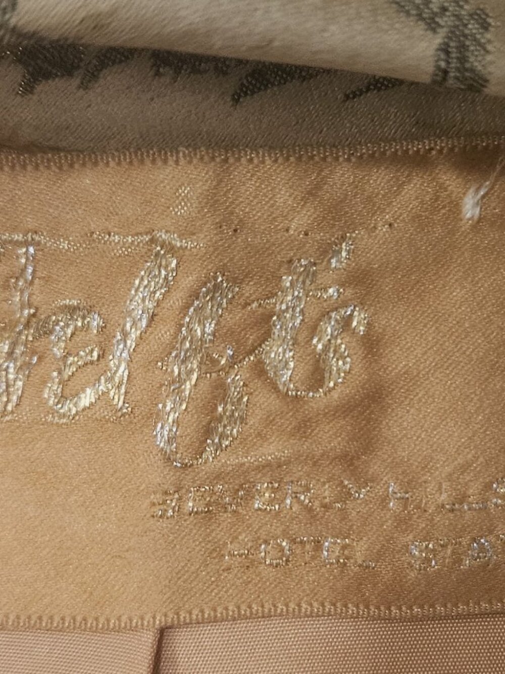 Beverly Hills Hotel 1950s gold/metallic Hollywood Regency cocktail coat Helft's